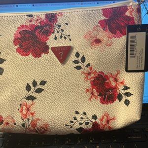 Guess Los Angeles White Multi Travel Makeup Cosmetic Case Bag New With Tag